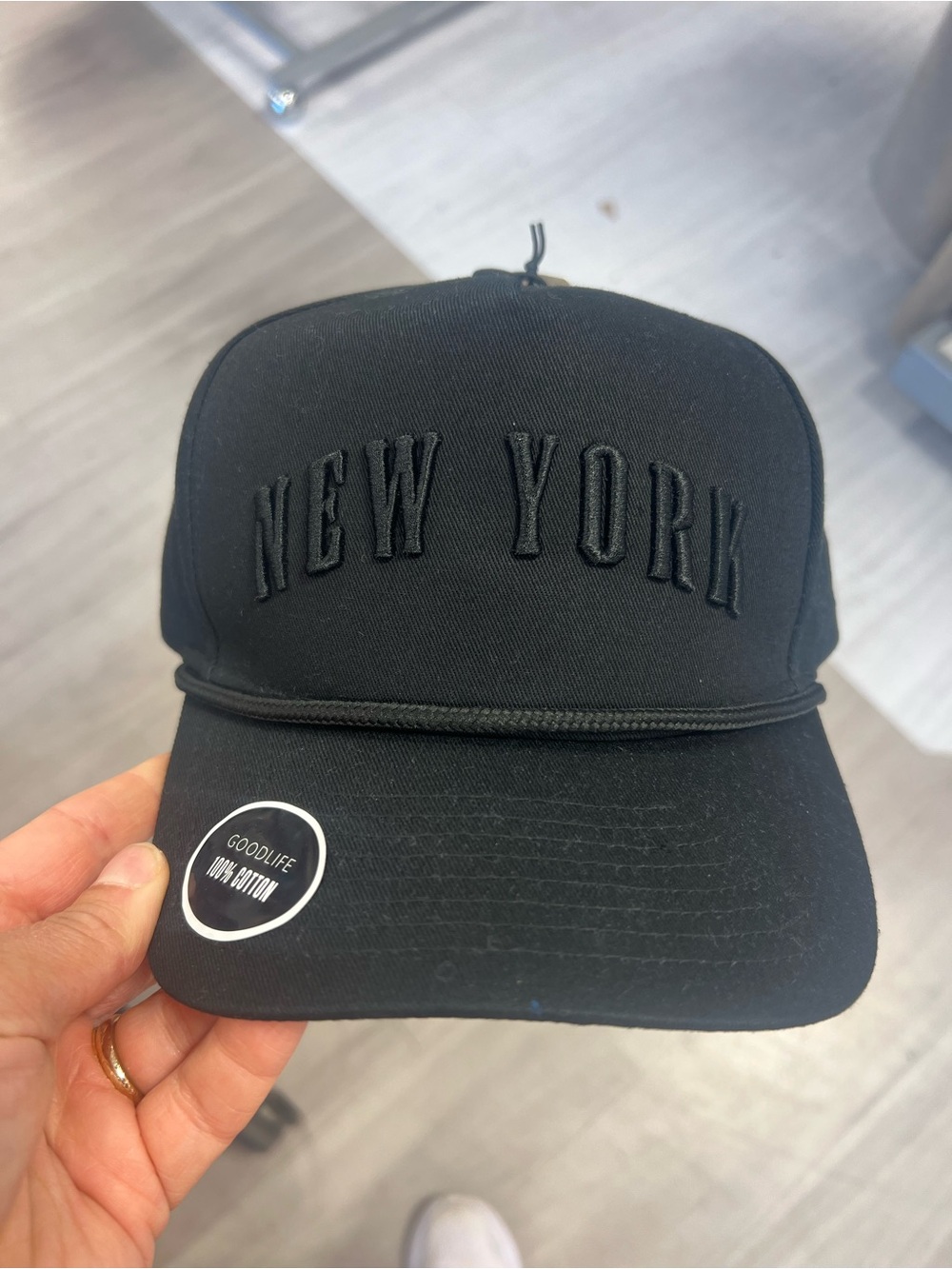100% Cotton NEW YORK Embroidered Trucker Cap - Black